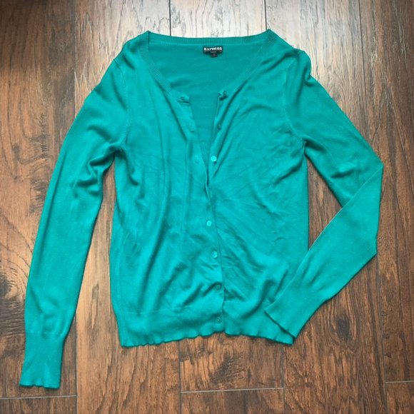 Emerald Express Cardigan, buttoned green Medium - Picture 1 of 11
